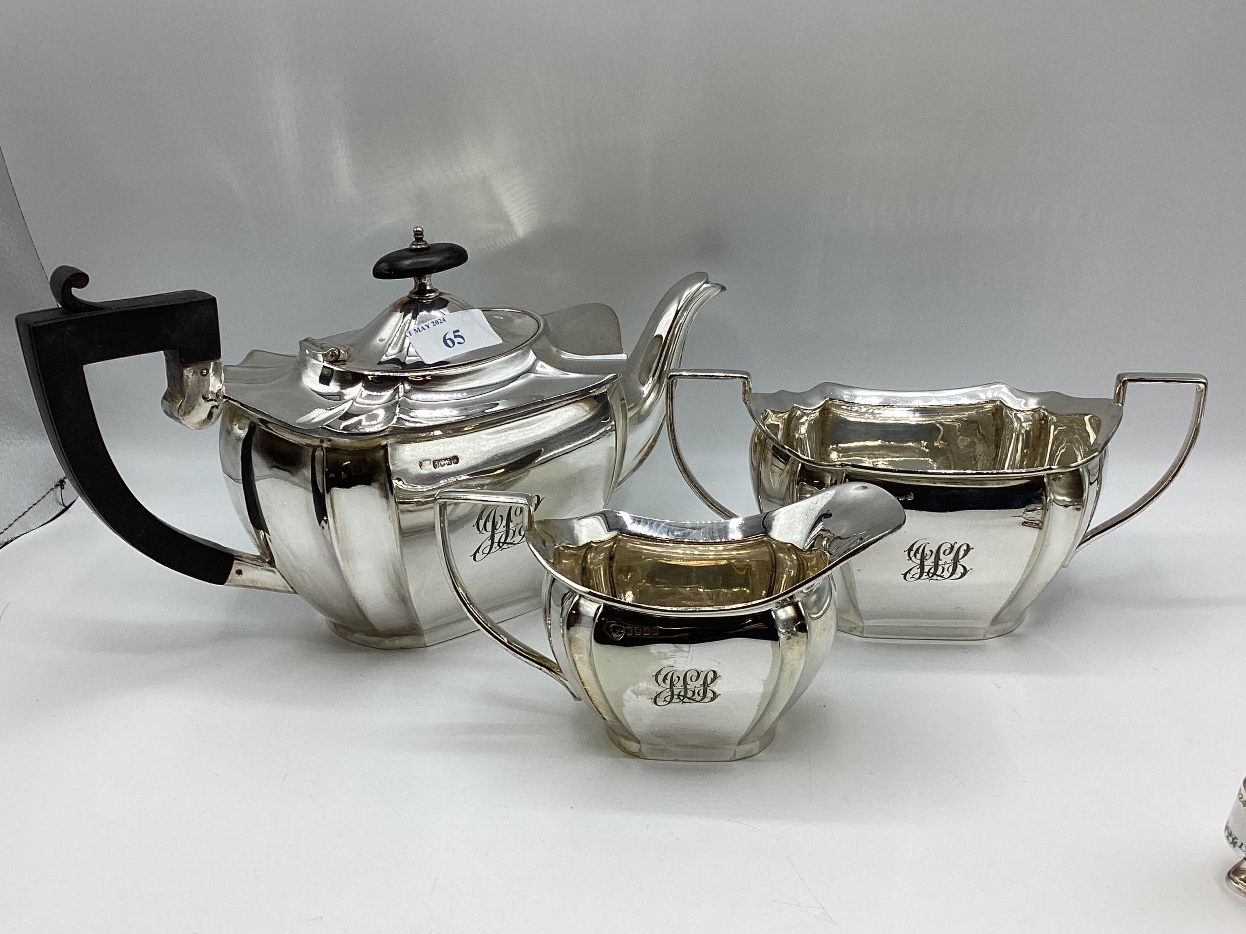 A quantity of hallmarked silver and plated items, to include teapot etc, mustards, spoons fish slice - Image 8 of 10