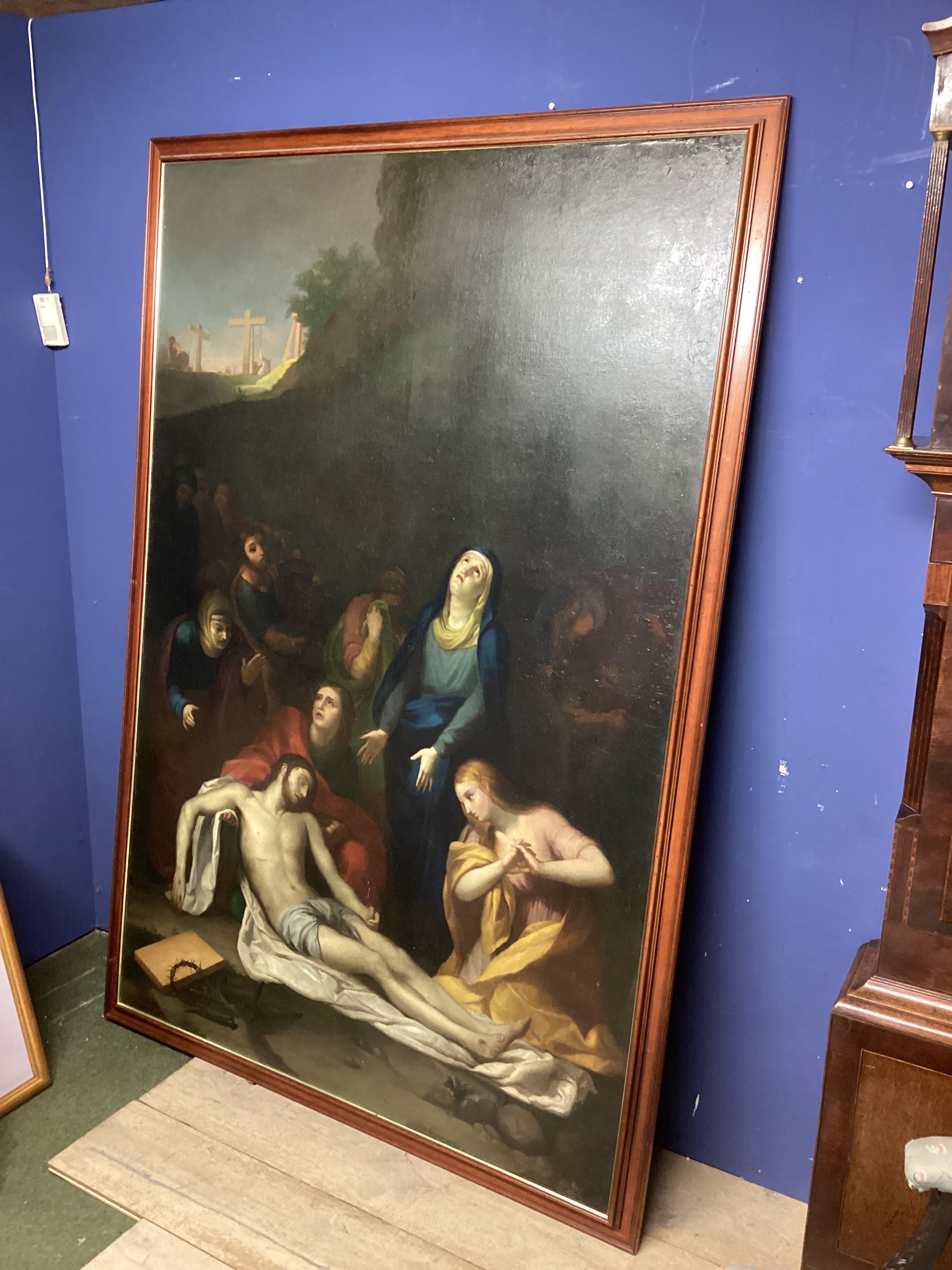 Large Oil on canvas, Religious scene, 260cm x 149cm including frame