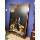 Large Oil on canvas, Religious scene, 260cm x 149cm including frame