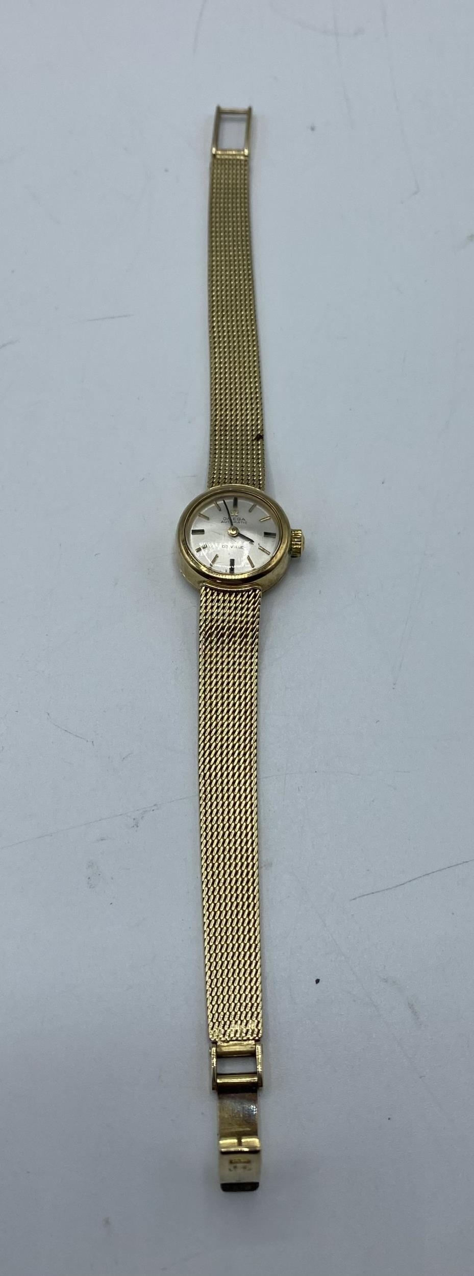 A 9ct gold cased Omega automatic deVille on a 14ct gold bracelet strap. 25g. - Image 2 of 6