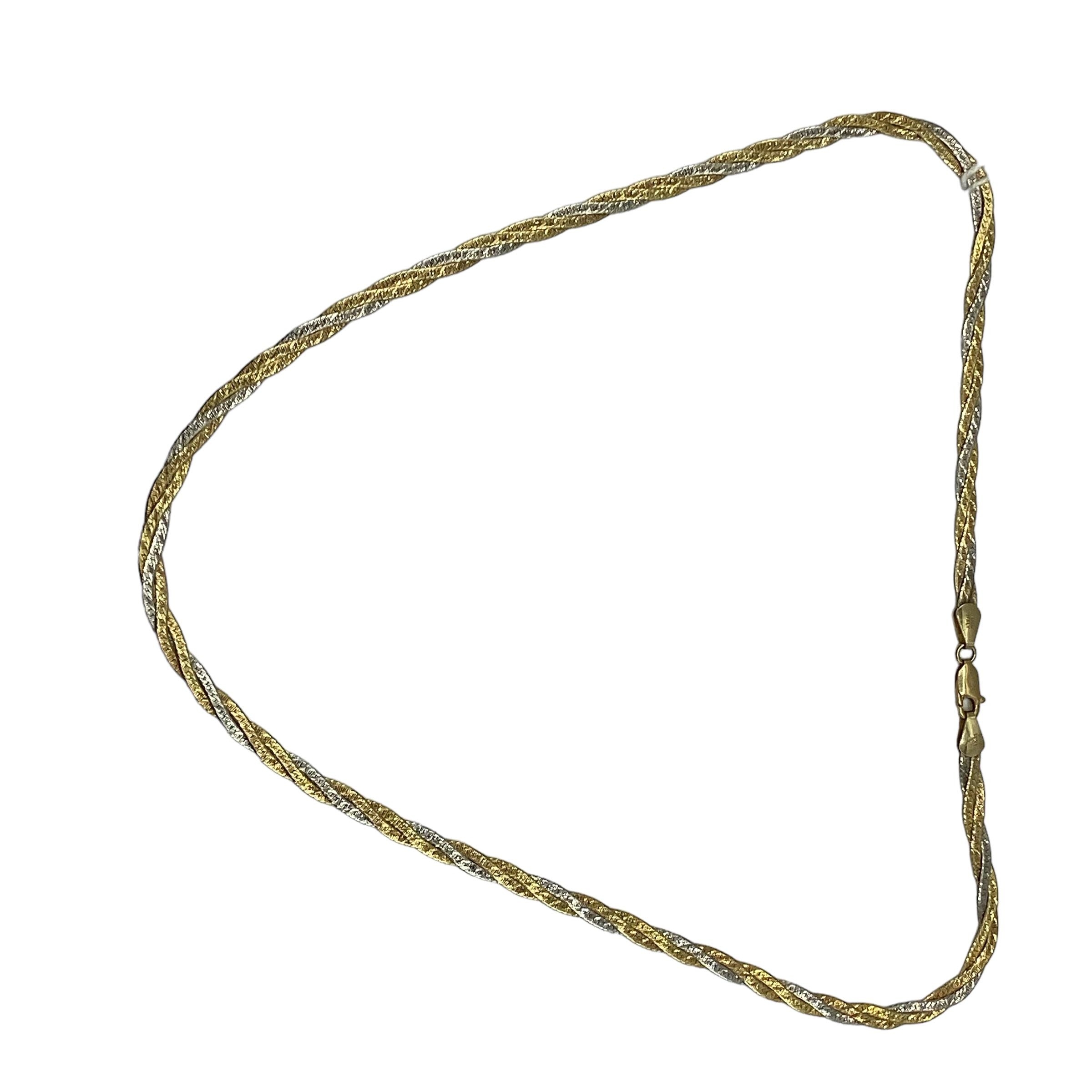 A 14ct Tri-coloured gold necklace, approx 46 cm, 9.32 g