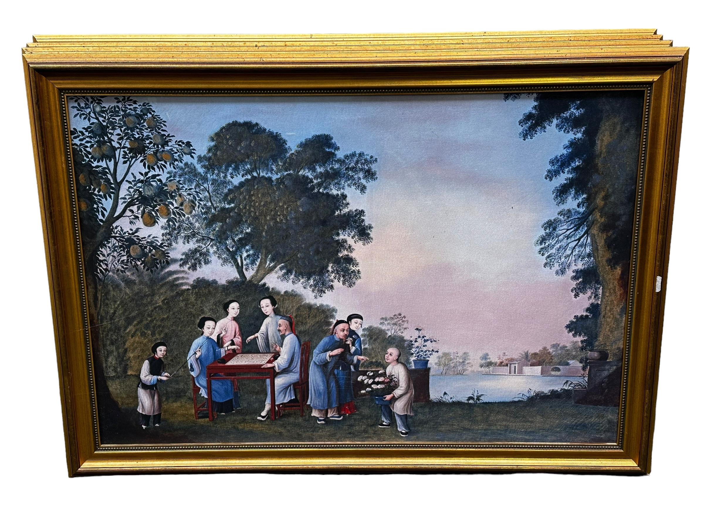 A Set of six C20th gilt framed reproduction copy prints, "Views of Chinese social life", from the - Image 5 of 8