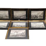 A set of framed and glazed black and white Napoleonic prints (7)