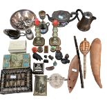 A quantity of miscellaneous items to include Porcupine box, metalwares, silver plated items,