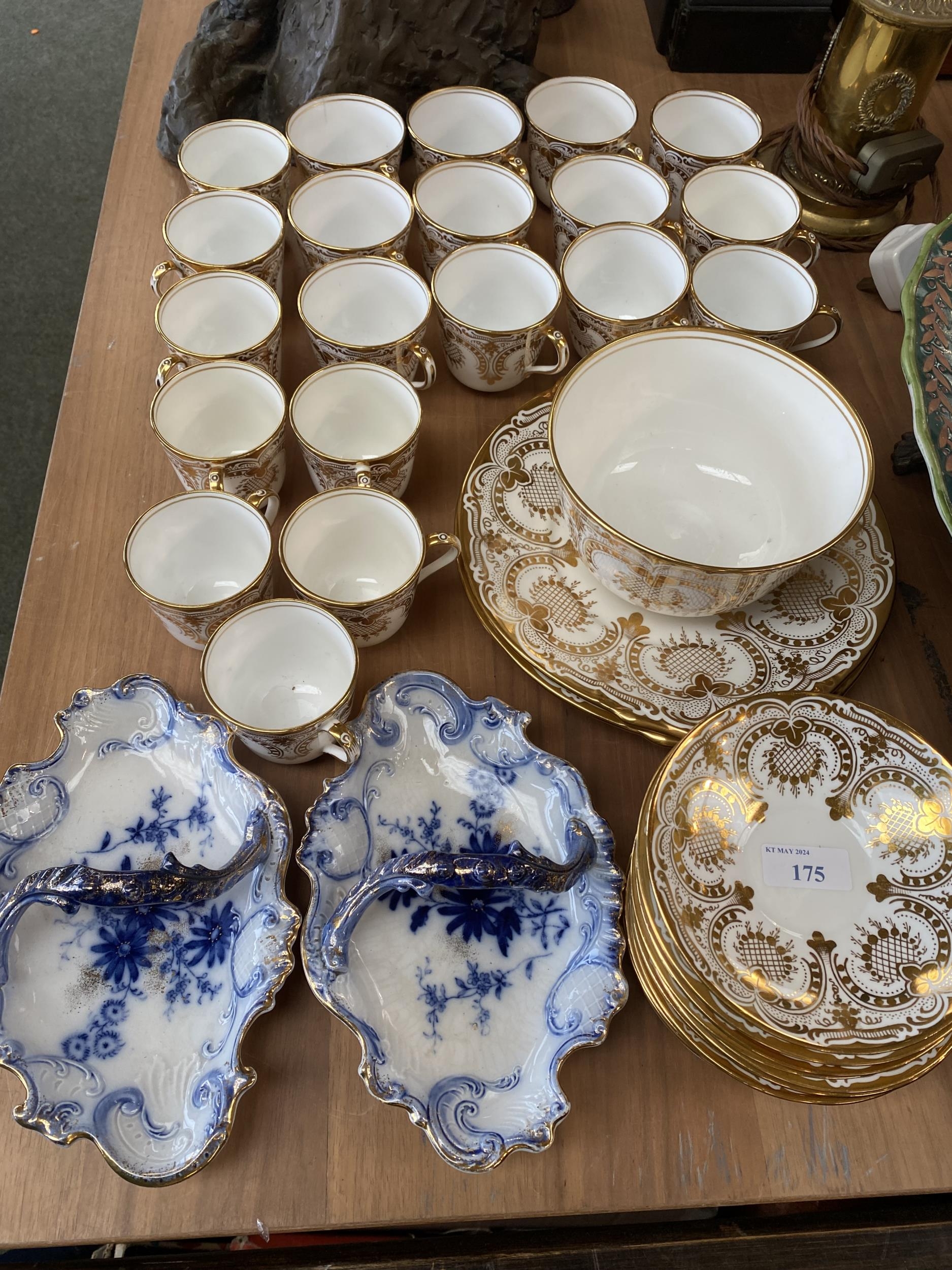 A Staffordshire part tea set, with gilt decoration - Image 2 of 6