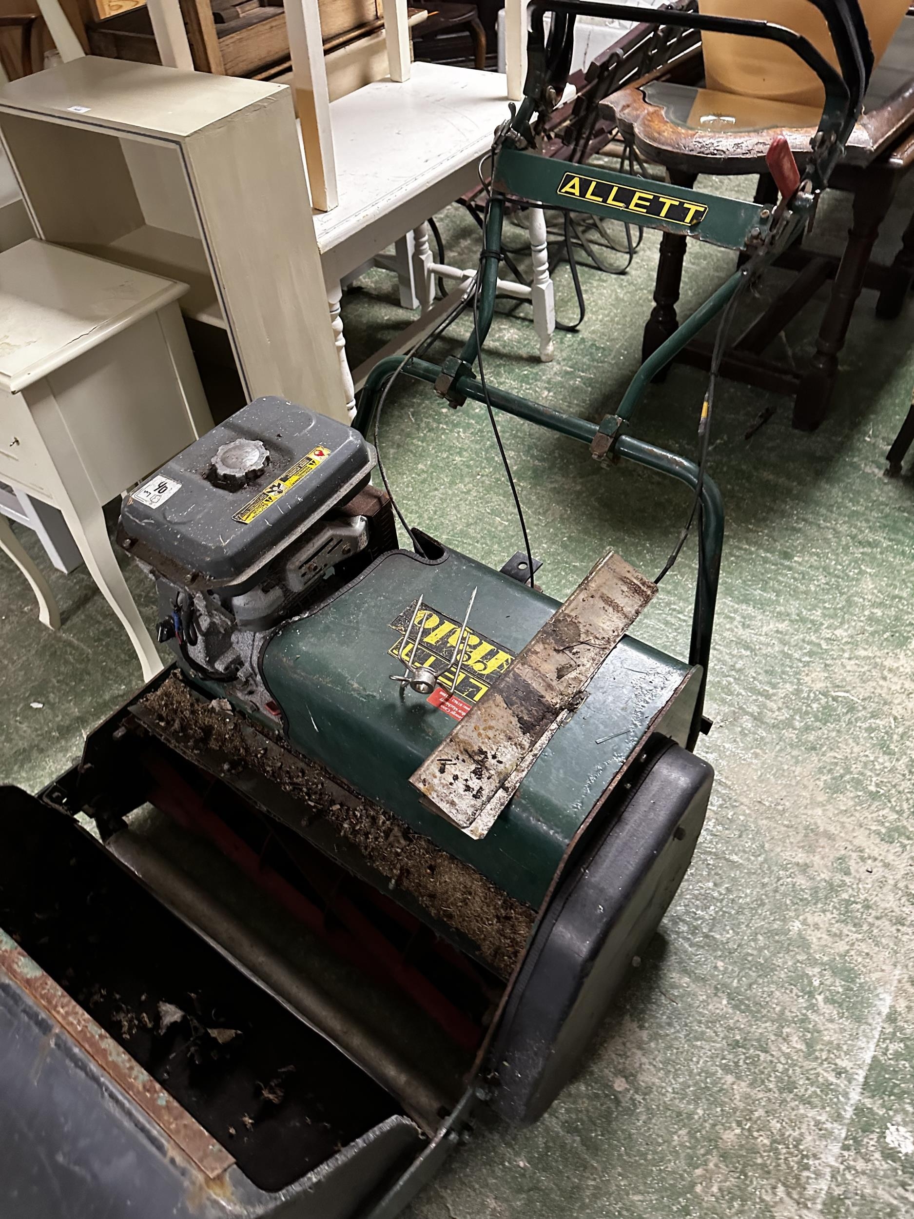 An Allett Buffalo walk behind cylinder mower. Sold as found, no guarantees, house clearance, see - Image 4 of 7