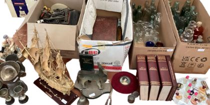 A large quantity of miscellaneous collectables to include: old bottles collection, silver plate, a