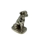 A sterling silver (filled) model of a Labrador, marked Donaldson to plinth base, Camelot Silver Ltd,