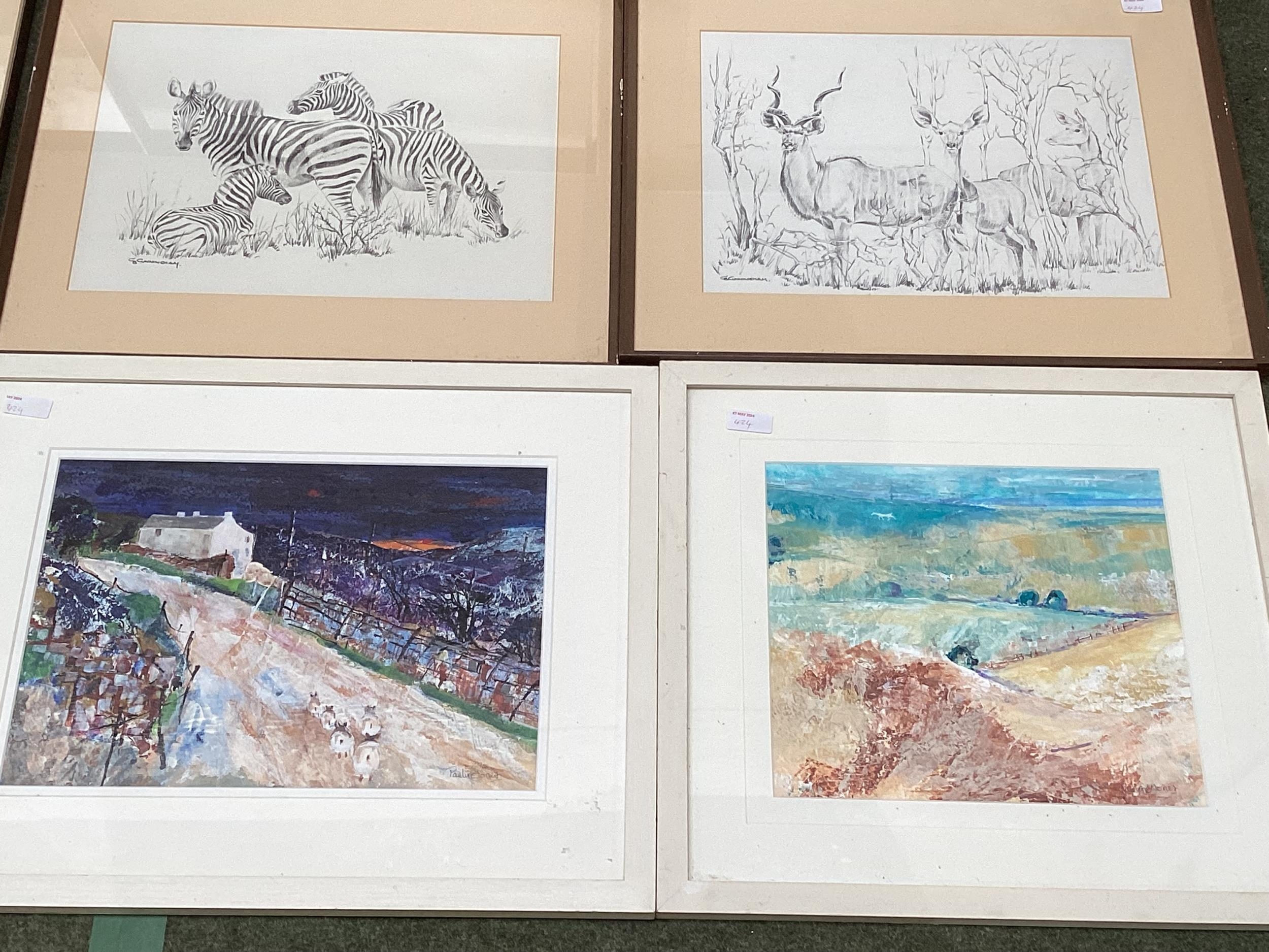 Quantity of pictures and prints to include a Cecil Aldin Hunting print, and a set of framed and - Image 5 of 14
