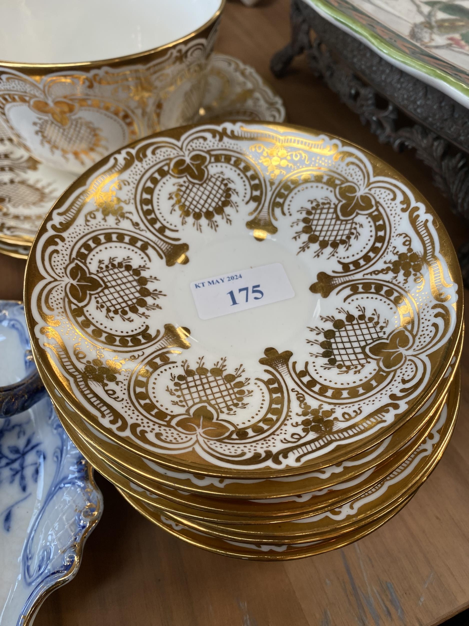 A Staffordshire part tea set, with gilt decoration - Image 6 of 6