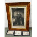 A large etching print of Edward Lord Suffield, in a Maple and gilt glazed frame, 77cm H x 50cm;