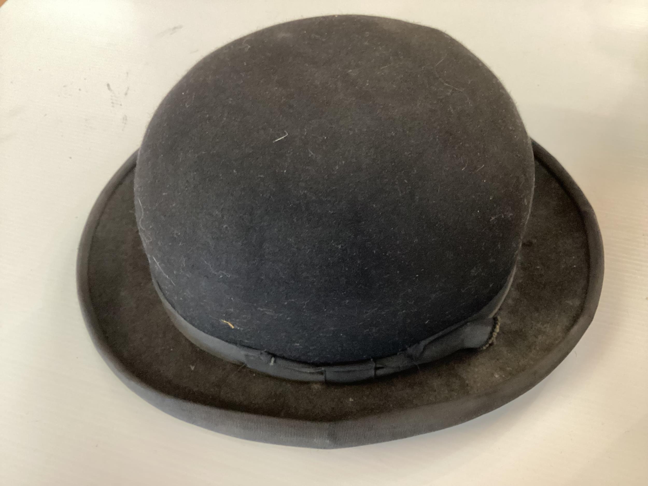 A Top hat, Gieves Ltd, 21 Old Bond Street and a bowler hat Simpsons of Picadilly, some wear to both - Image 4 of 5