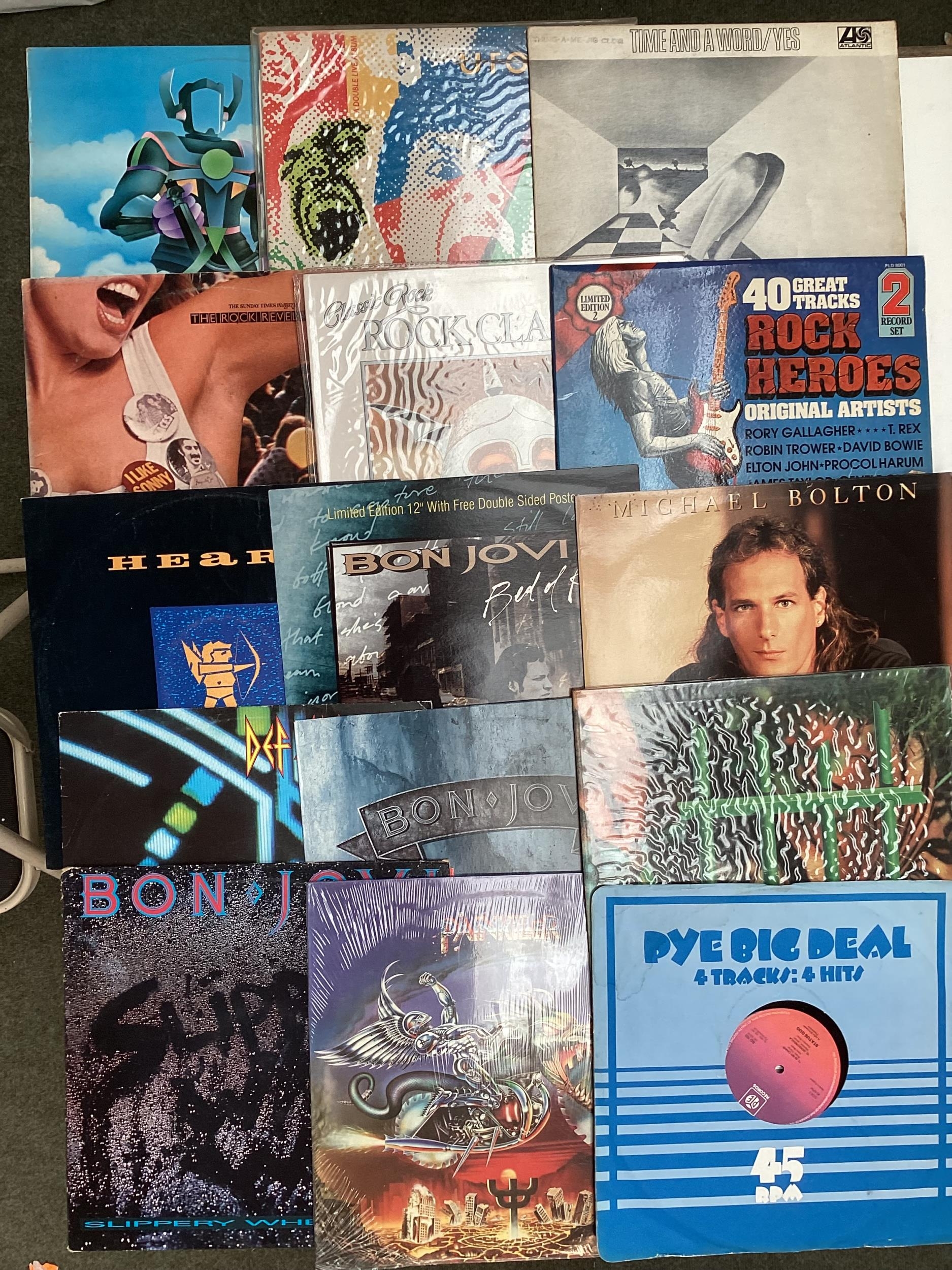 Vinyl records, circa 31. See photos for a selection of albums. To include, Status Quo, Bon Jovi, Def - Image 5 of 6
