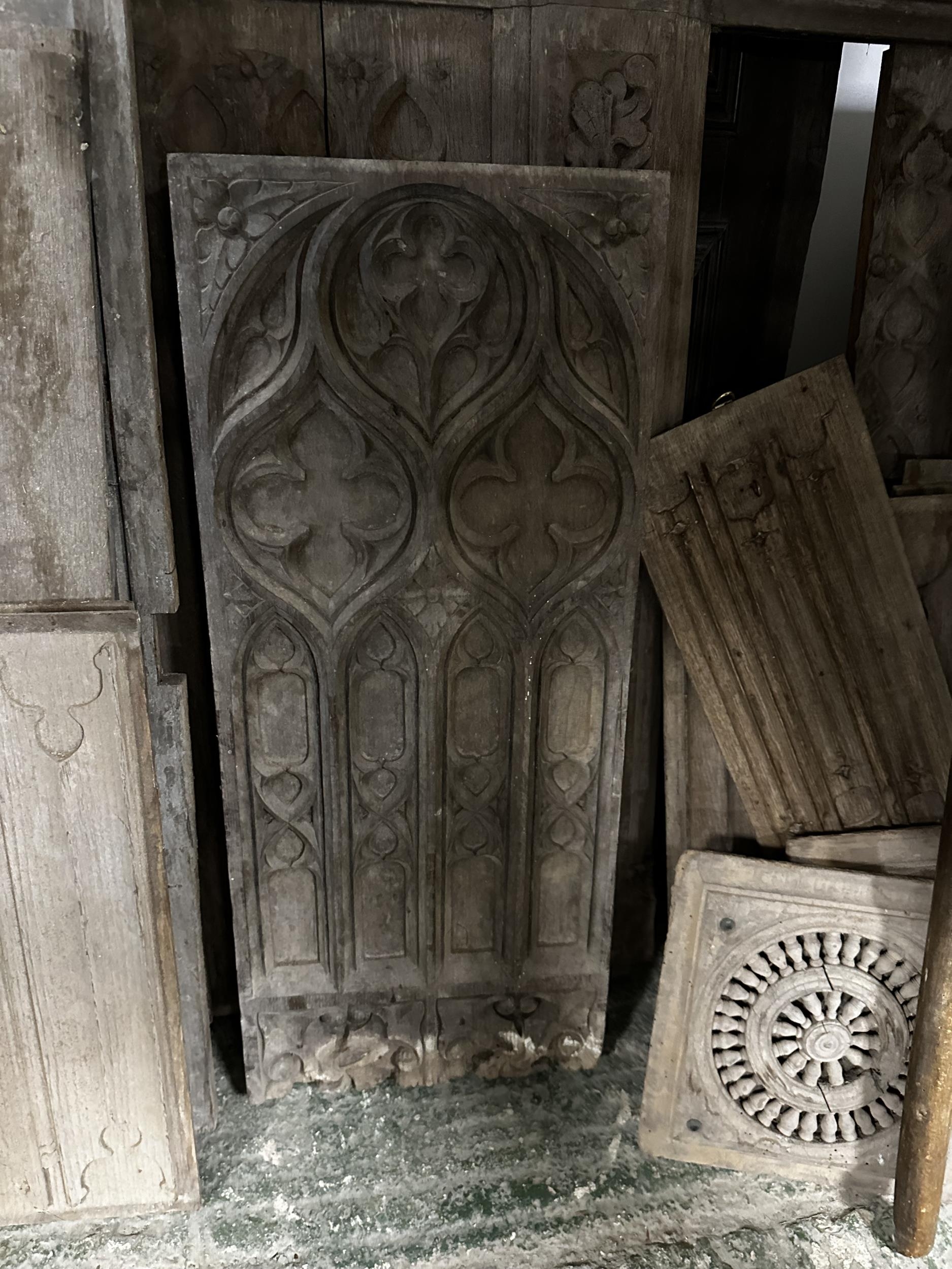 Reclamation: a quantity of various old panelled doors and panelling, Fawley Manor Clearance - Image 5 of 7