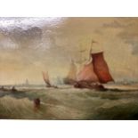 ANDRE DE MOLLER C20th, British, Two pairs gilt framed oil on canvas, depicting C19th shipping