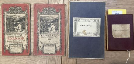 Four old maps, OS Map of Exmoor 119 x 2; Edward Stanford Ltd map of Porlock; The Map House, St James