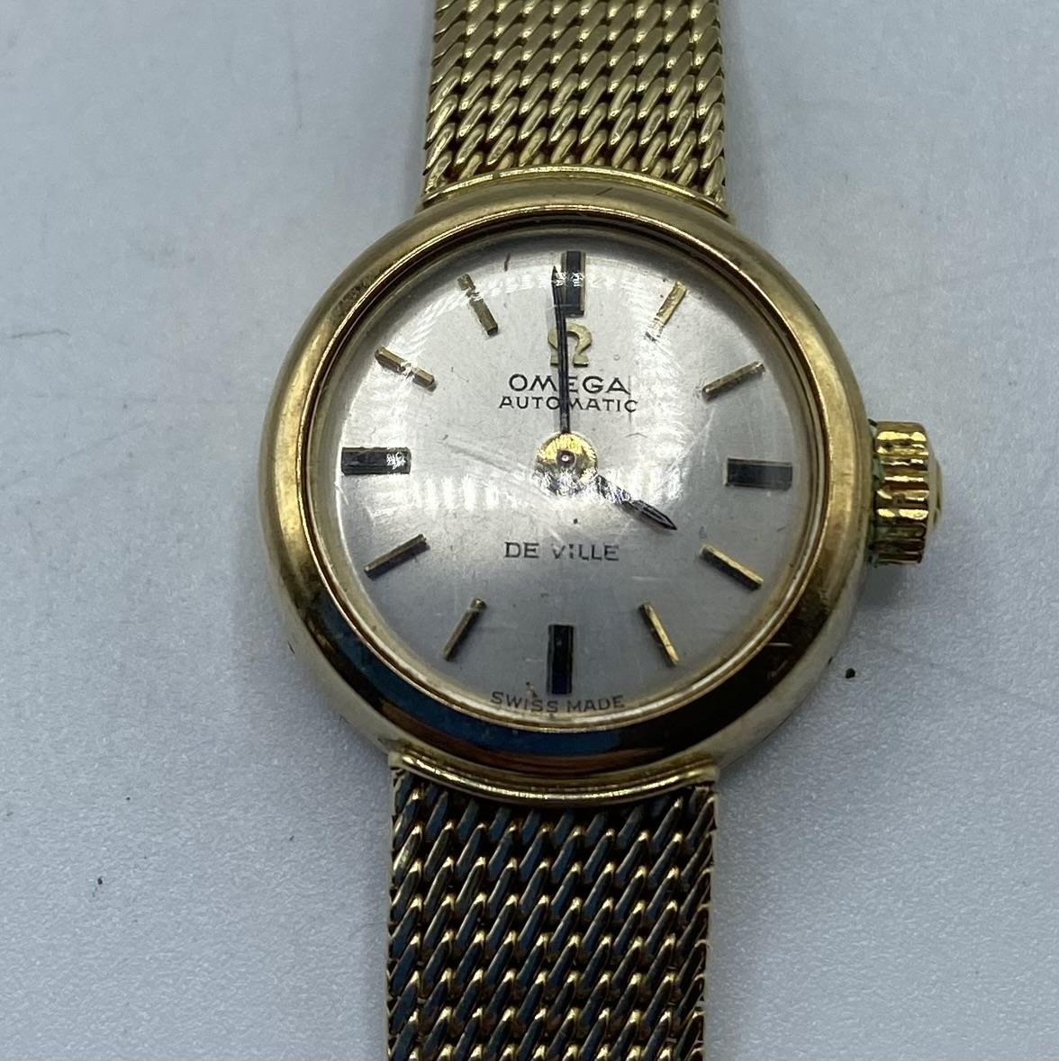 A 9ct gold cased Omega automatic deVille on a 14ct gold bracelet strap. 25g. - Image 5 of 6