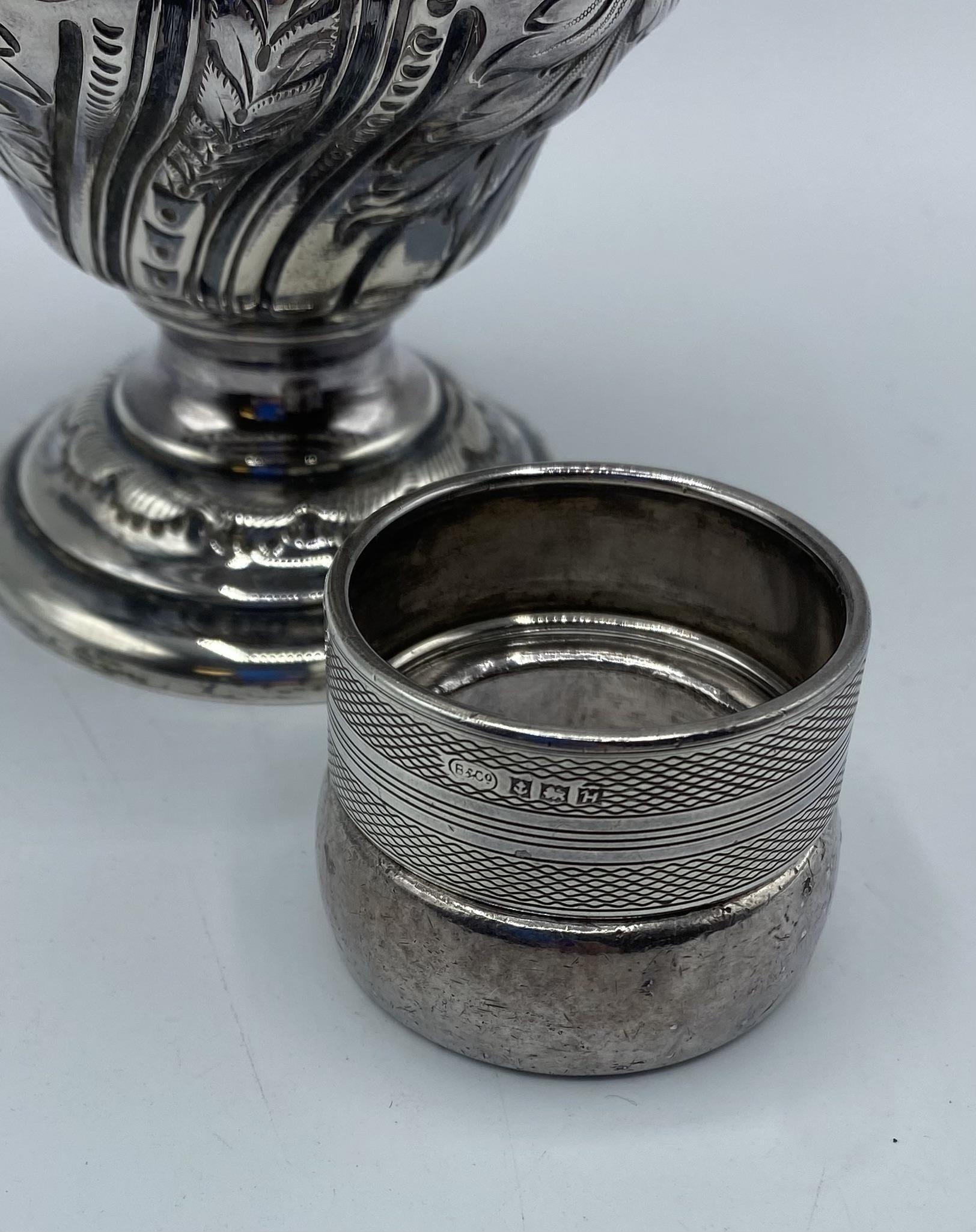 A sterling silver sugar sifter by Walker and Hall Sheffield 1901, together with sterling silver - Image 3 of 4