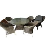 A good contemporary faux wicker Garden Table and Chair set