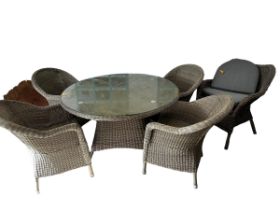 A good contemporary faux wicker Garden Table and Chair set