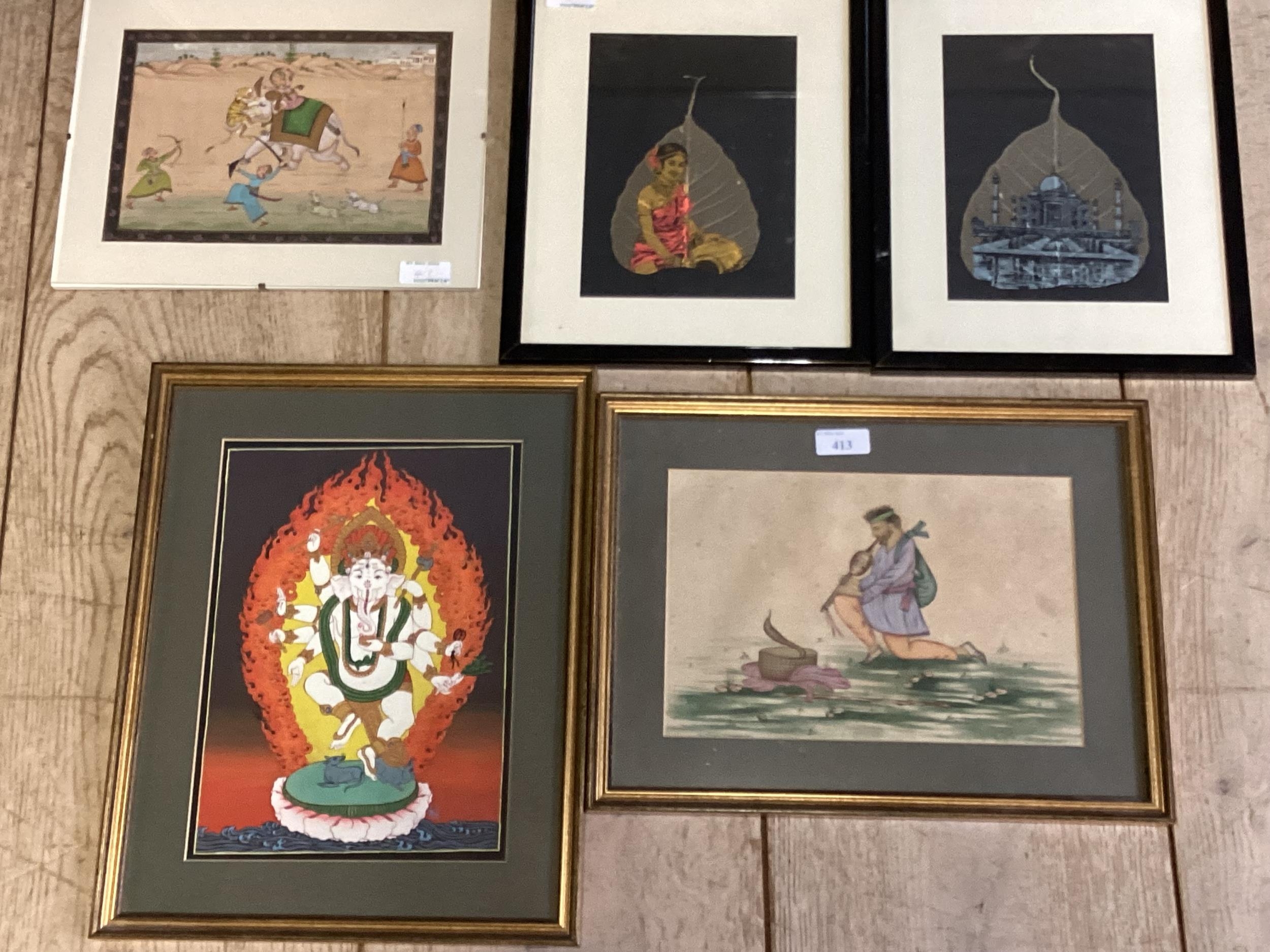 A quantity of Oriental themed pictures to include framed and glazed oriental silks, unframed - Image 2 of 4