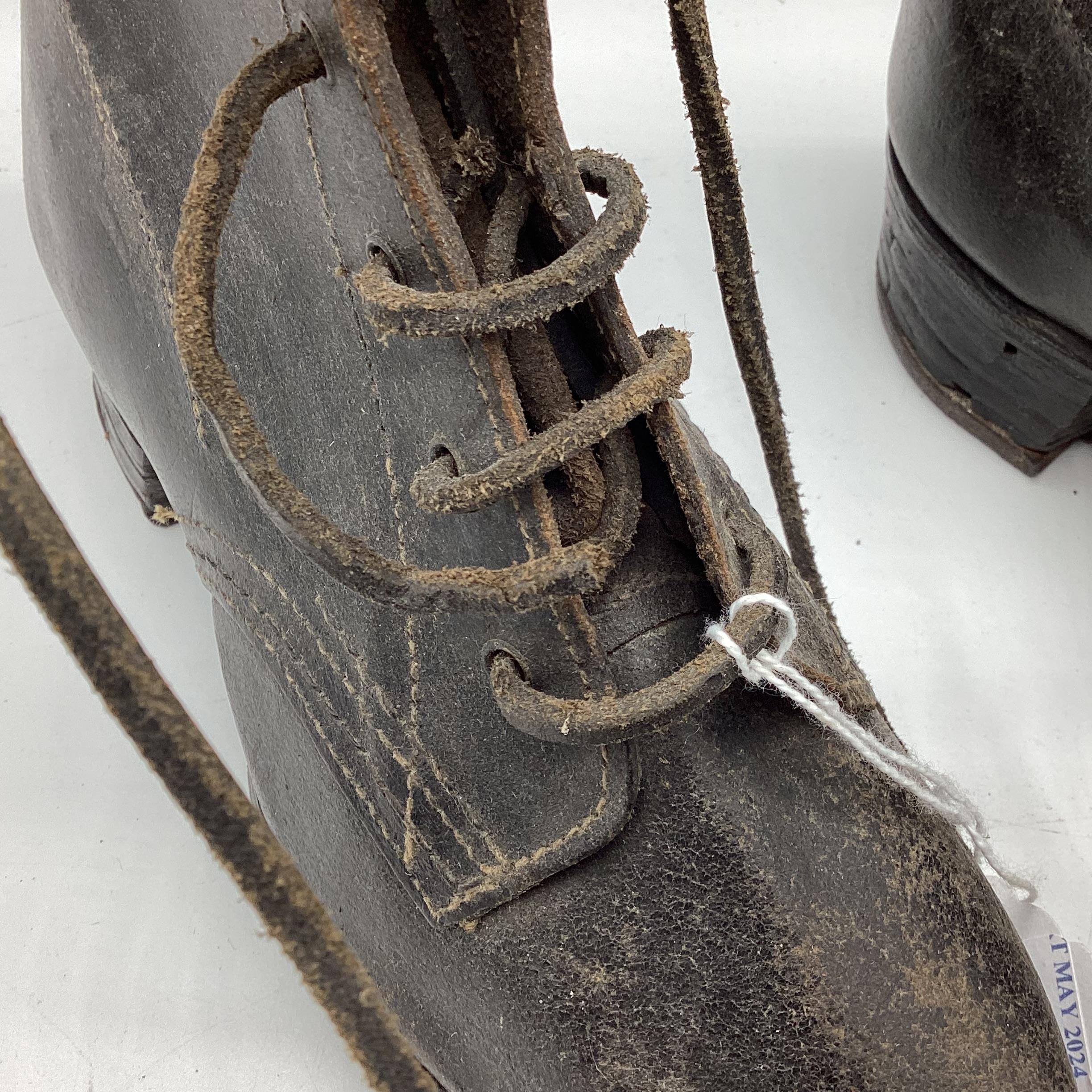 A pair of Victorian girls leather lace up boots; Fawley Manor Clearance - Image 2 of 4