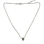 An 18ct white gold and diamond set pendant on integral 18ct snake link necklace. 5.00g