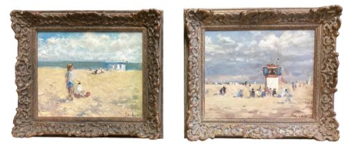 JOHN AMBROSE (1931-2010) Pair of Impressionist oils, in decorative frame signed lower right, 35 x