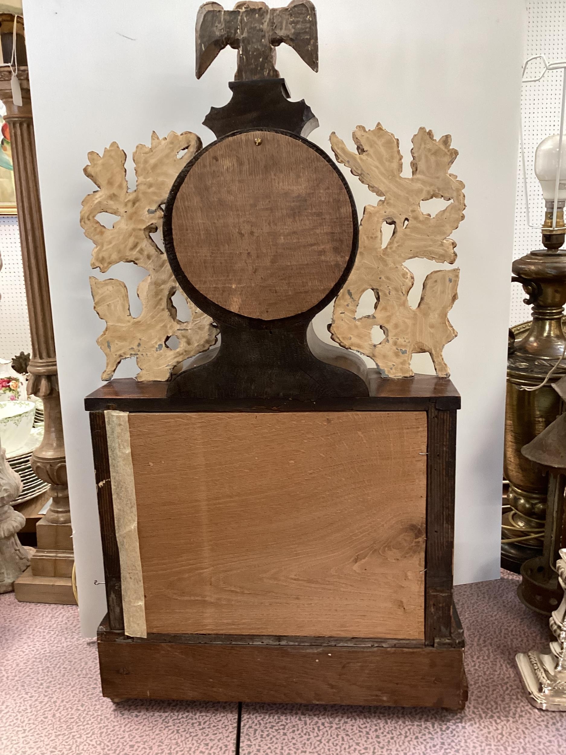 An Austrian Biedermeier style "portico" clock with later French Movement, and later star holes to - Image 6 of 9