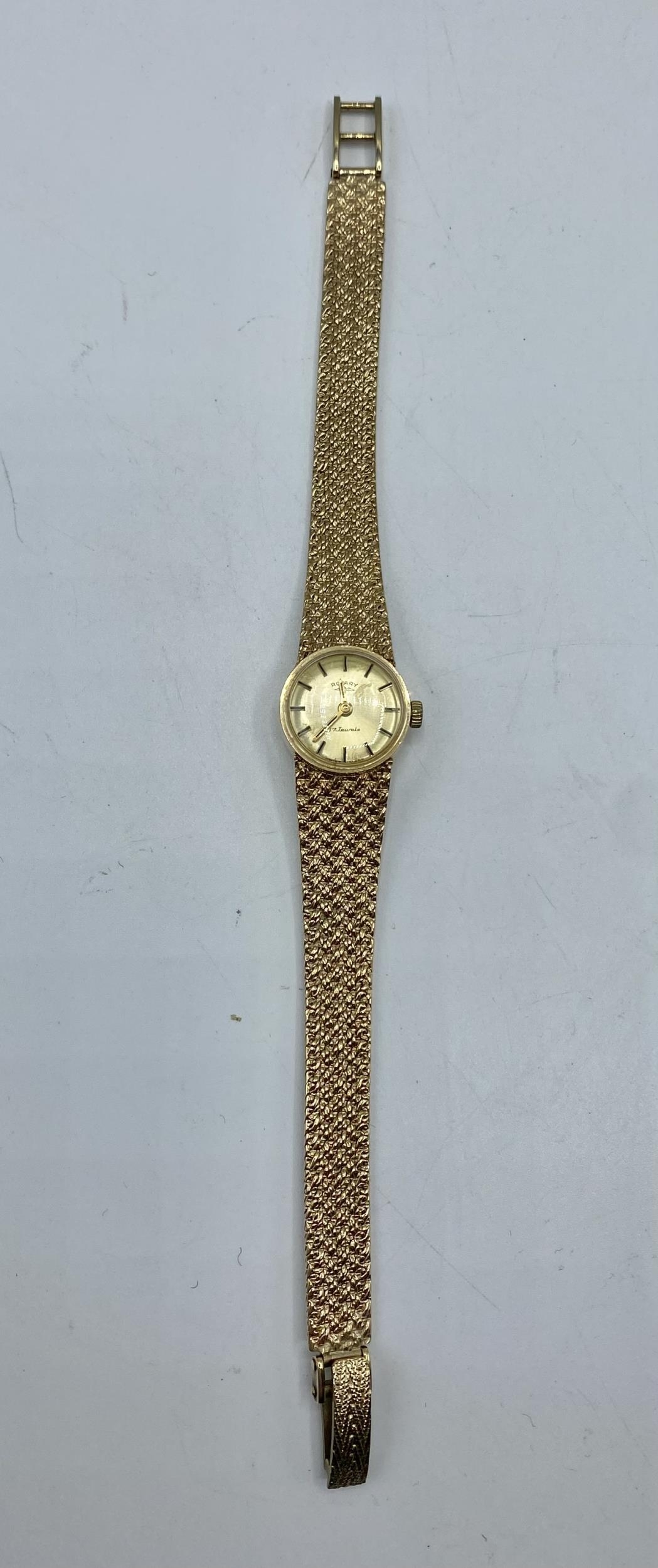 A 9ct gold cased Rotary cocktail watch on 9ct gold bracelet strap. 25.6g. - Image 5 of 5