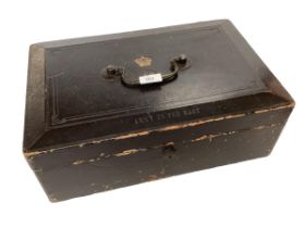 Leather box with brass handle, embossed " Deputy Judge Advocate, ARMY IN THE EAST by Wickwar & Co,
