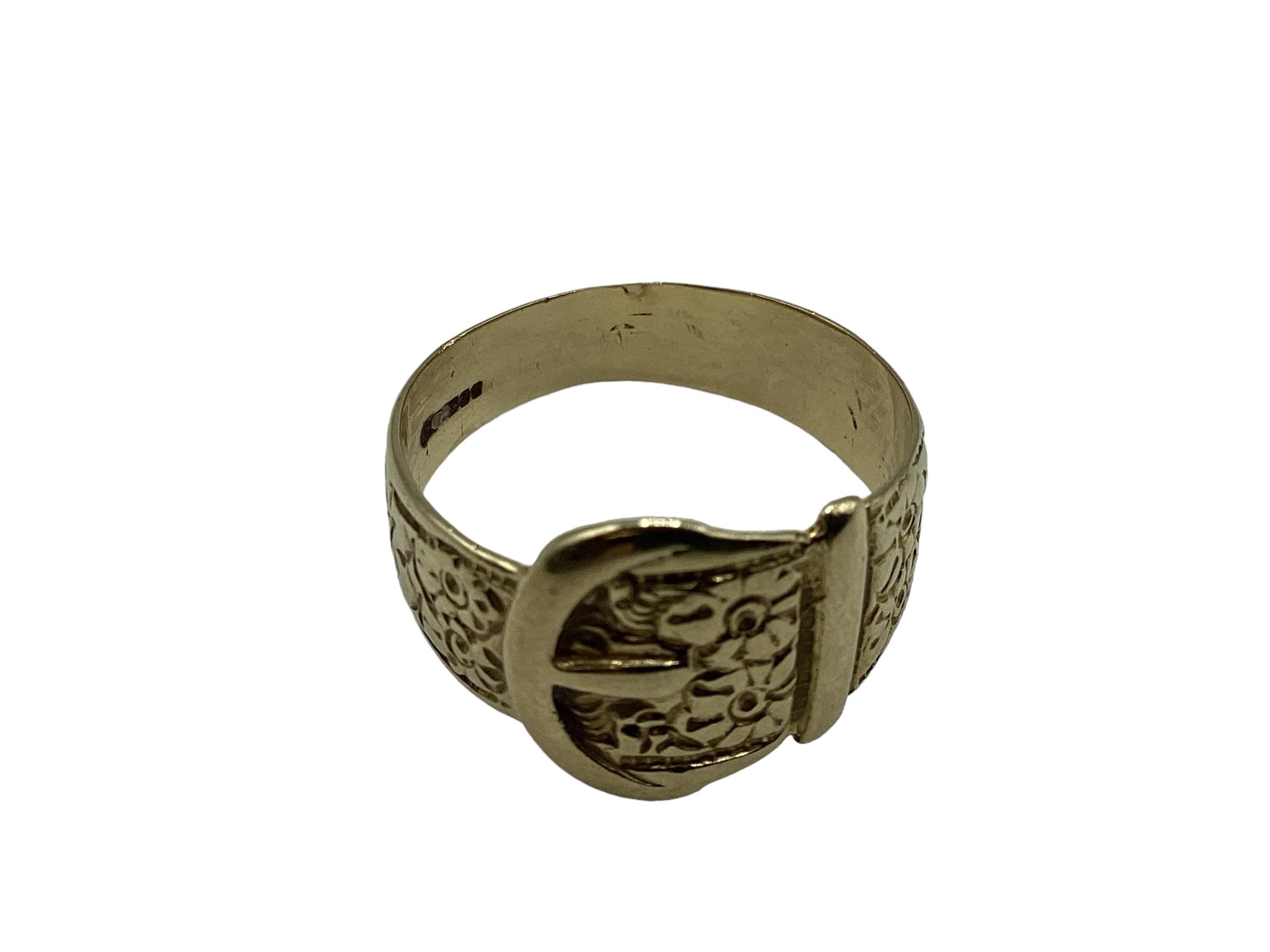 A 9ct gold buckle ring, size S, 3.30 g - Image 4 of 5