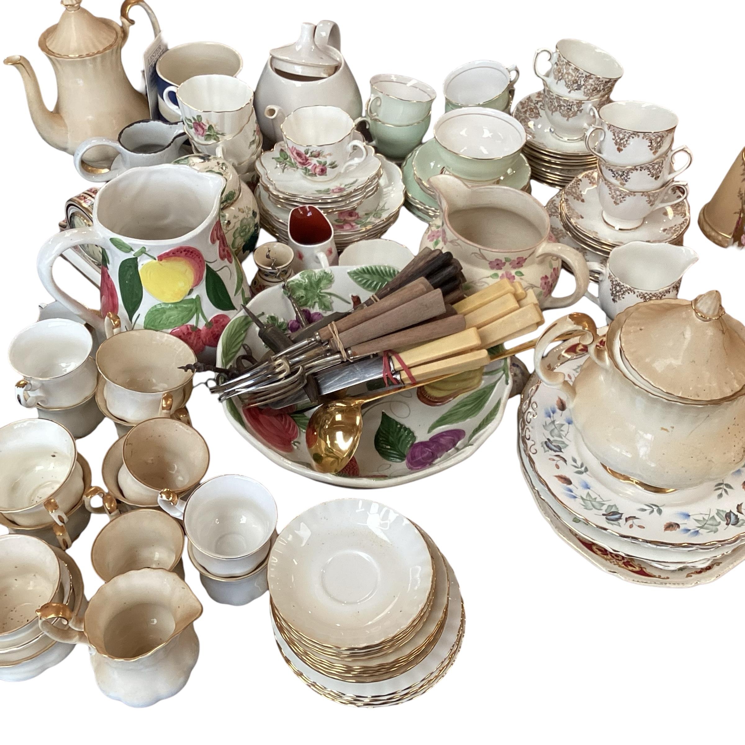 A quantity of china, including part tea sets, including Colclough, Spender Stevenson, Royal Albert