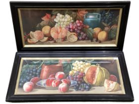 G BARBARBO, Pair oil Still life of Fruit, in black and gilt glazed frames, 44 x 90cm