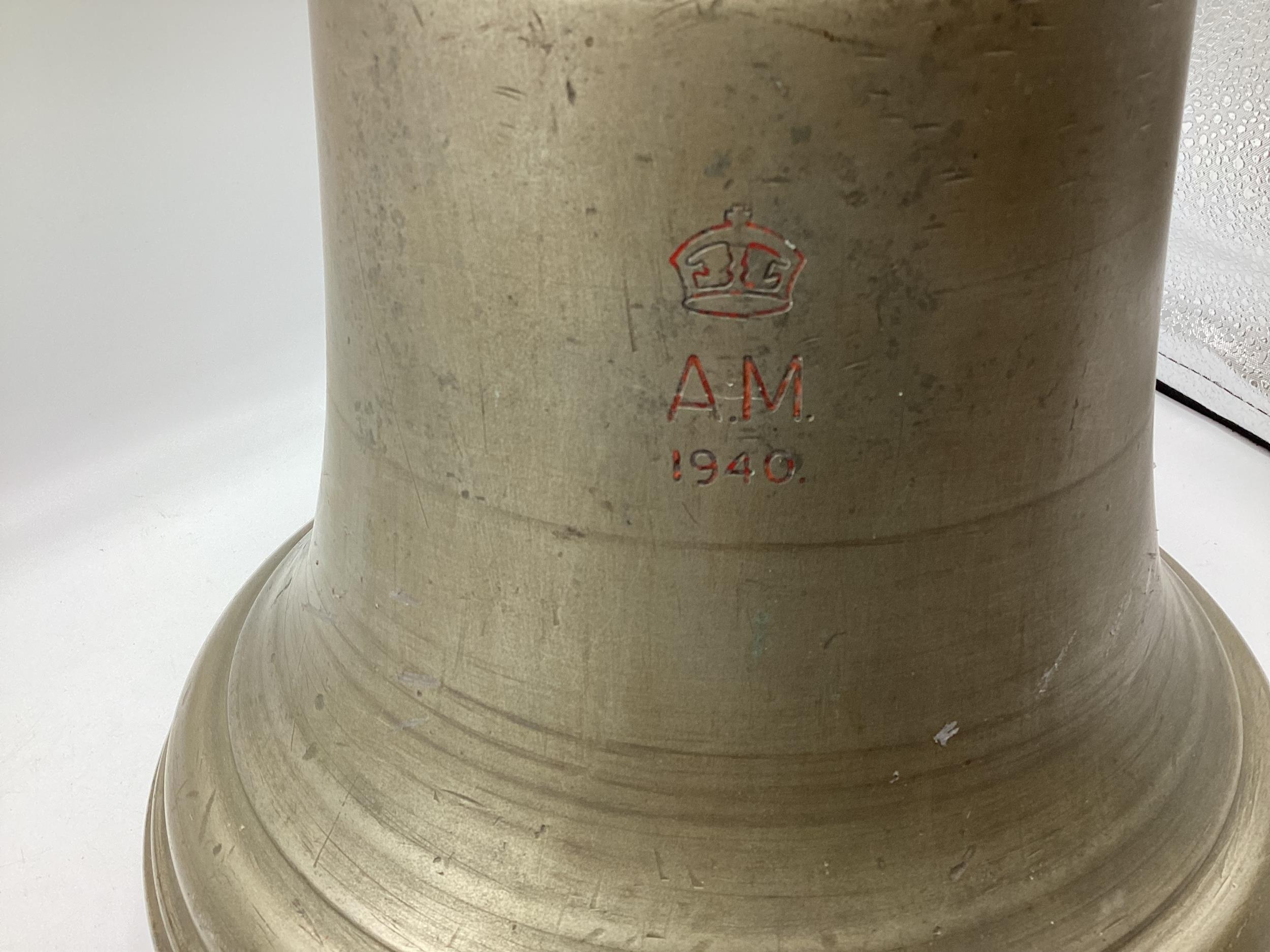 A large Second world War Royal Air Force, Air Ministry 'scramble bell' dated 1940 marked with - Image 2 of 5
