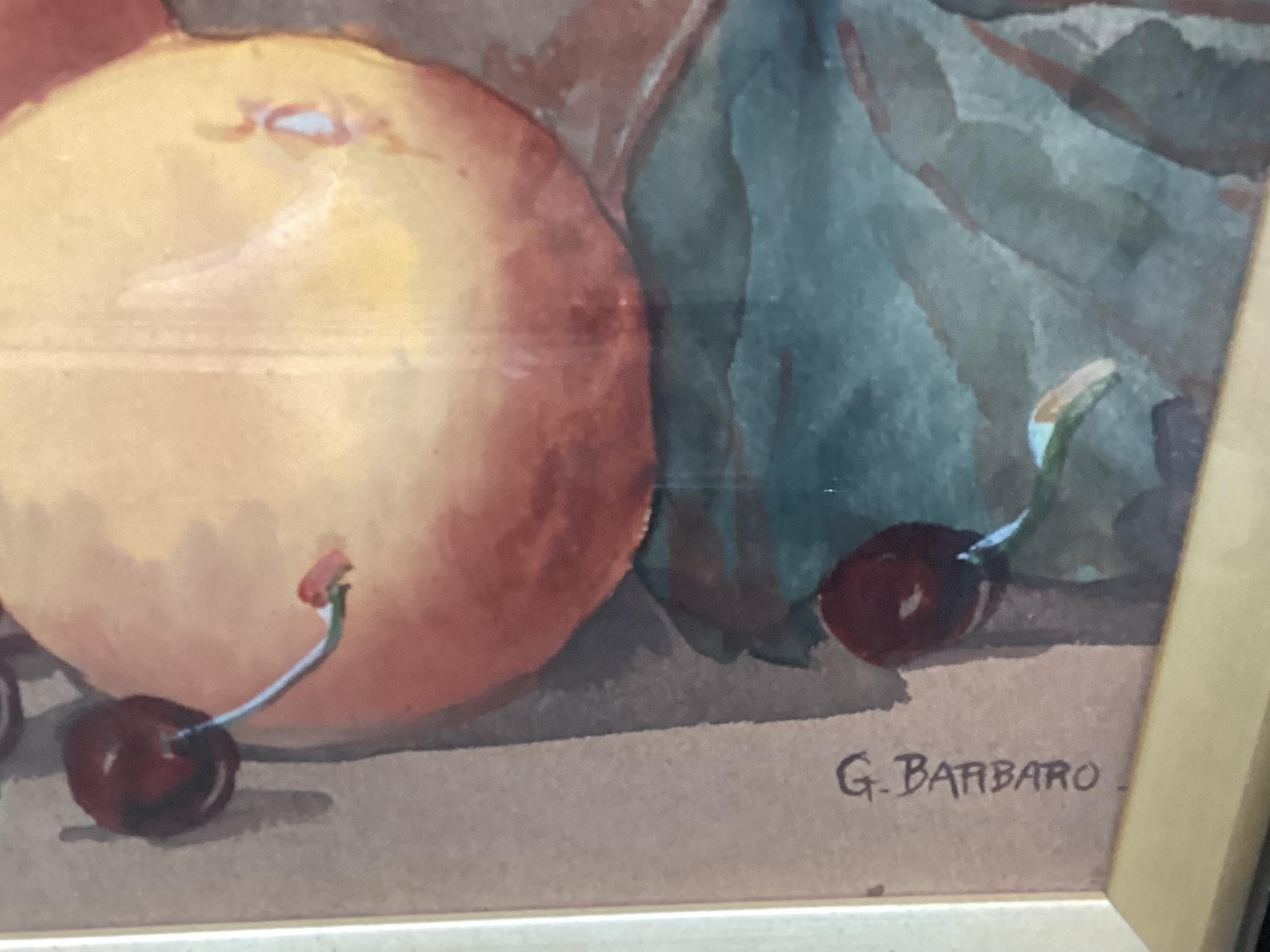 G BARBARBO, Pair oil Still life of Fruit, in black and gilt glazed frames, 44 x 90cm - Image 5 of 6