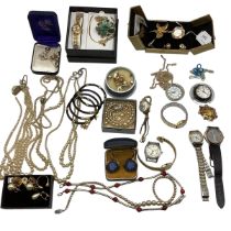 A collection of costume jewellery, High Street and vintage watches etc.