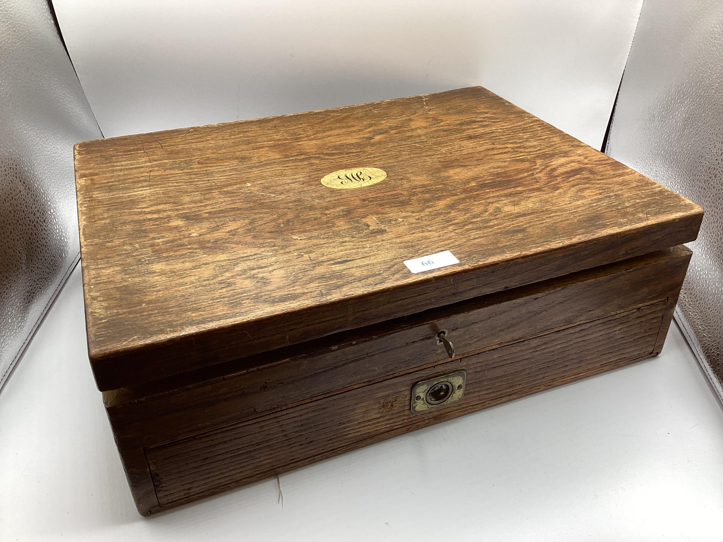 A oak cased canteen of flatware, to include bone handled knives, Robert Mosley, Sheffield, - Image 7 of 7