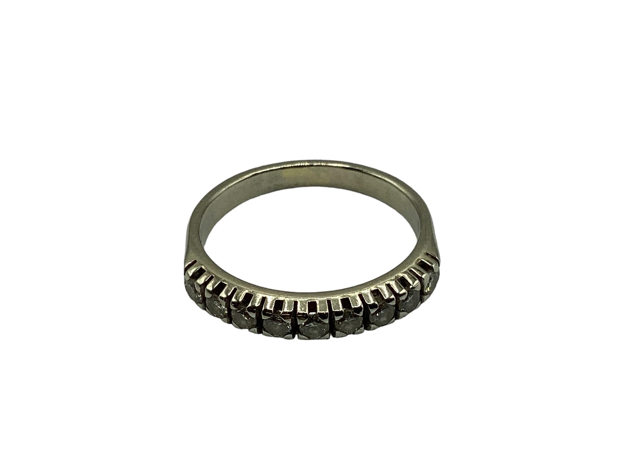 An 18ct white gold diamond set half eternity ring. Size J. 2.73g. - Image 2 of 3