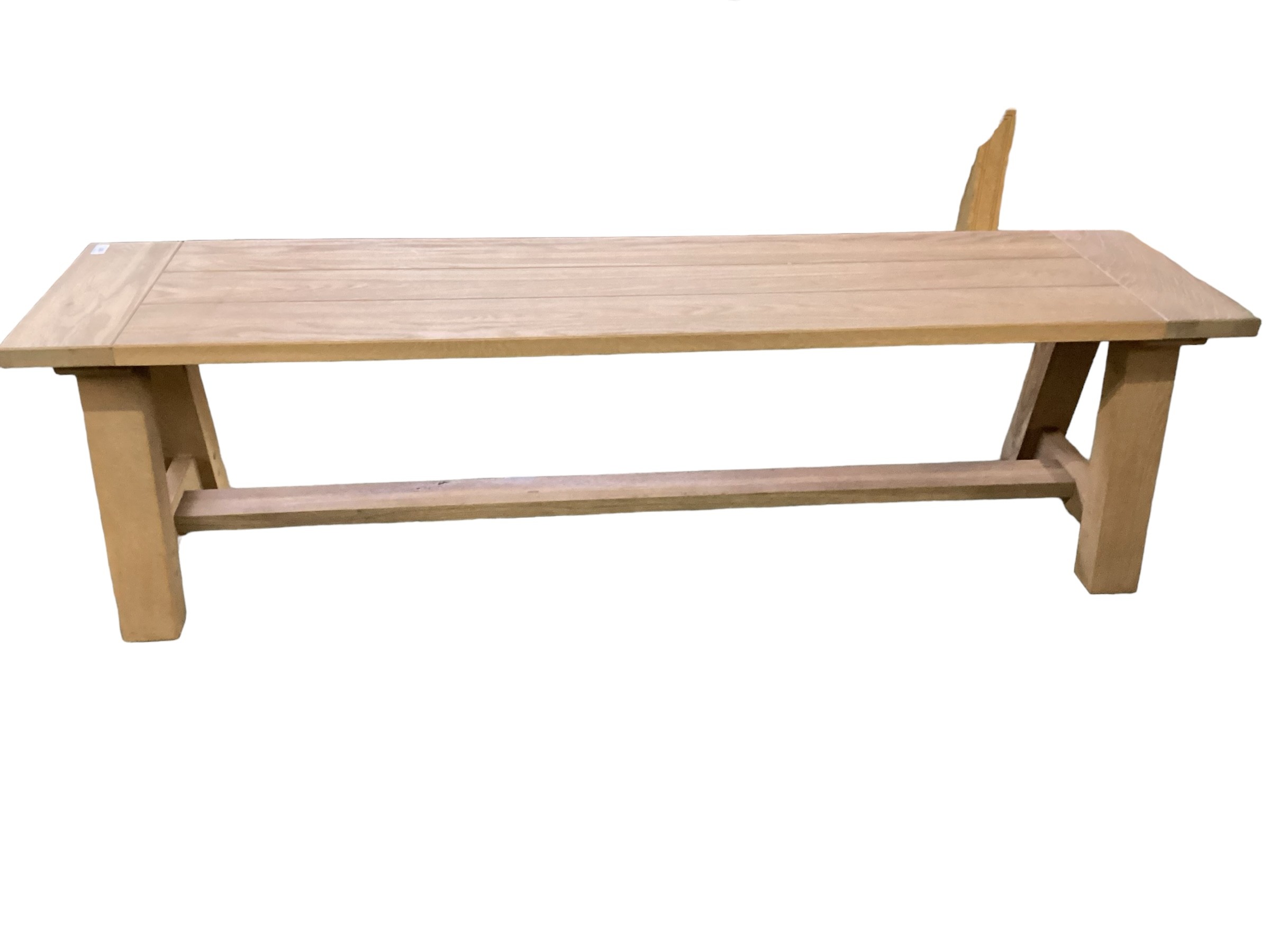 A contemporary oak Neptune bench