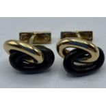 A pair of French 18ct gold gentleman's cufflinks. Gross weight. 12.74g. Double eagle head stamp.