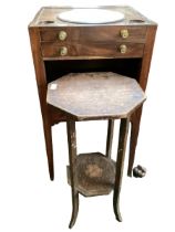 AC19th mahogany part wash stand 78cmH and a small Two tier octagonal occasional table (63cm H),