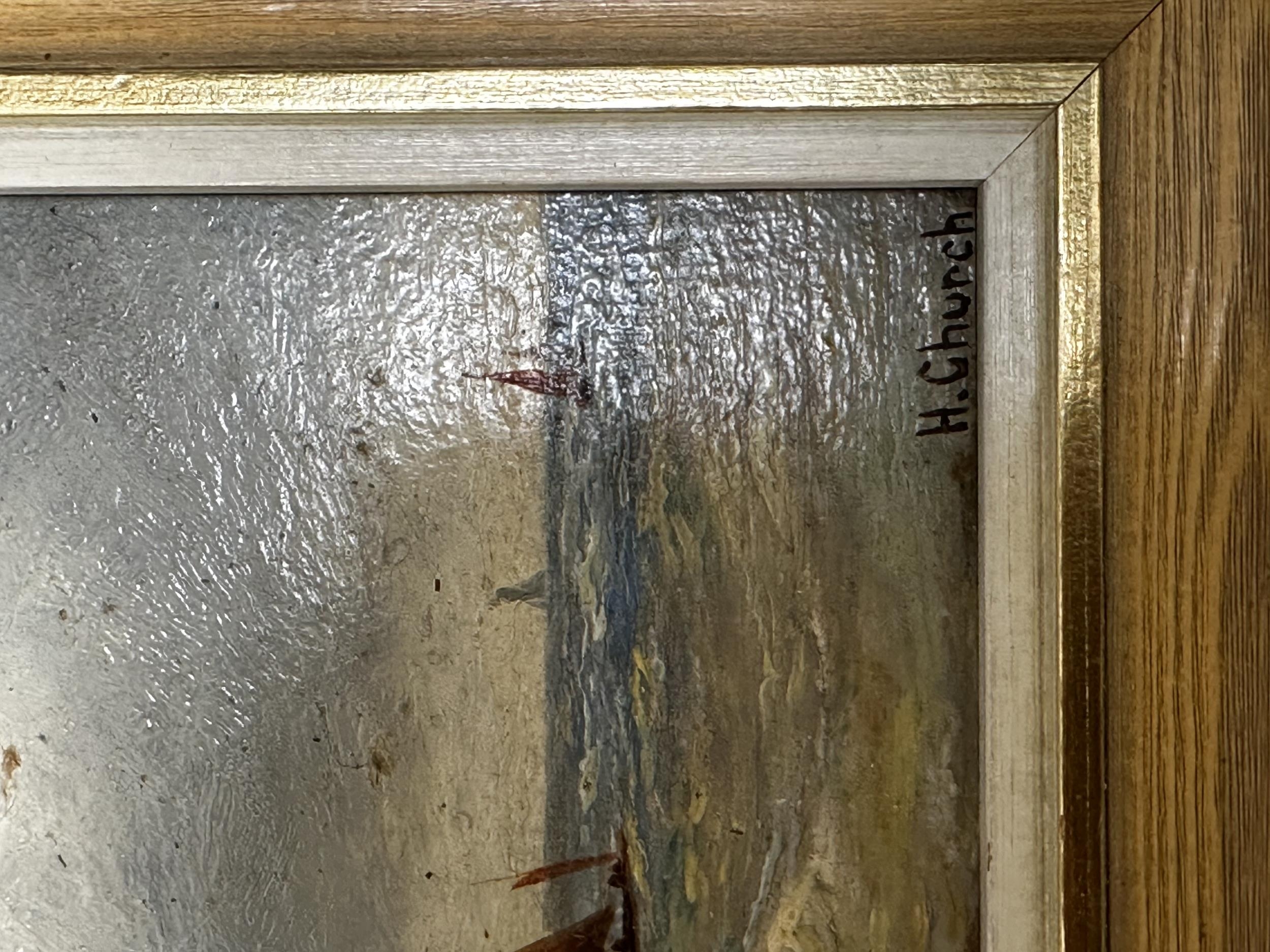 Two oil on board scenes, signed lower right H Church, together with a collection of decorative - Image 6 of 7