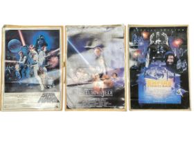 STAR WARS, three laminated Star Wars Posters. Special Edition The Empire Strikes Back, Return Of The