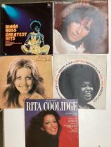 Vinyl records, circa 21. See photos for a selection of albums. To include, Elaine Page, Barbra