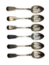 A set of six sterling silver desert spoons, Edward Edwards Birmingham 1857. 254 g