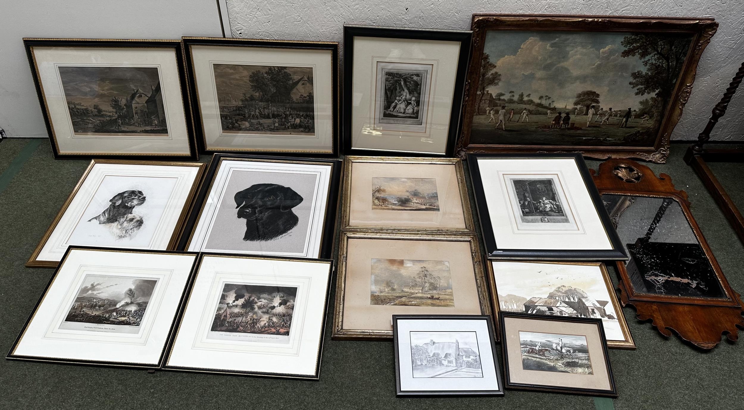 A large collection of decorative framed pictures and prints, see images, some with damage; and a