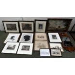 A large collection of decorative framed pictures and prints, see images, some with damage; and a