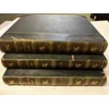 Three volumes of books of "The English Turf", with tooled leather bindings, some minor wear, see