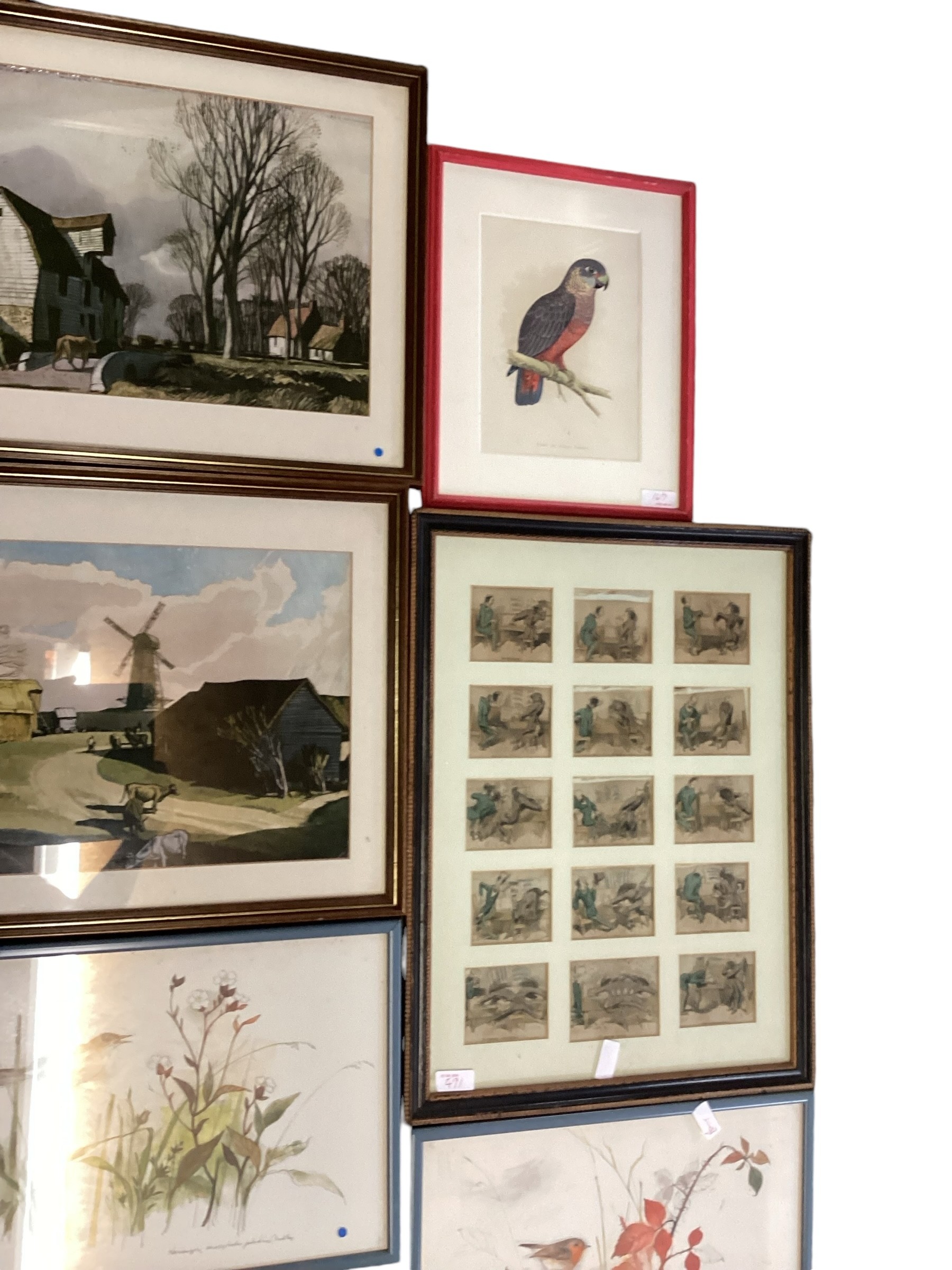 A quantity of decorative pictures and prints, including Roland Hilson 1930s Agricultural scenes, and - Image 5 of 5